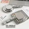 Espejo de Maquillaje de Mano Estilo Retro Ins de Celebridad de Internet Espejo Pequeño Portátil para Llevar de Mujer Espejo de Maquillaje de Mano Espejo con Mango