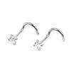 Piercing de Nariz Europeu e Americano Redondo de Zircônia Curvado em Forma de 5 com Zircônia Colorida Piercing Corporal Joia em Aço Inoxidável em Forma de L Venda Direta Piercing