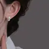 Selección Artística de Aretes Ultra Brillantes de Escamas de Pez, Aretes Redondos Pequeños de Estilo Minimalista Único, Pinzas para Orejas Centelleantes de Cristal de Hielo, Estilo Coreano