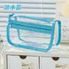 Estuche transparente negro, doble capa, gran capacidad, impermeable de PVC, adecuado para llevar al salón de exámenes, patrón de cuadros simple, caja de papelería para estudiantes