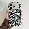 Funda Protectora para iPhone con Patrón de Olas Blanco y Negro Popular Transfronteriza, Funda para Teléfono Dos en Uno con Película Antigolpes, Personalizable