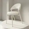 Cadeira de Jantar Minimalista Italiana em Couro de Sela, Cadeira de Escritório Nórdica de Luxo Leve e de Alta Qualidade, Cadeira de Maquiagem com Braços, Cadeira para Hotel e Restaurante