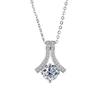 Cadena de Clavícula para Mujer S925 Plata de Ley Chapada en Platino Espiga Cadena de un Quilate Moissanita Collar Venta al por Mayor Estilo de Lujo