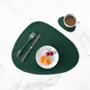 Set de Cuero de Punto Transfronterizo Gota de Agua + Posavasos Mantel para Mesa de Comedor Occidental Posavasos para Té Mantel Aislante Simple de Doble Cara Mantel para Comida Occidental