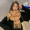 Bufanda Chal de Lana con Acabado de Lujo, Bufanda Blanca Versátil para Mujer, Nuevo Modelo Invierno 2026, Bufanda de Cachemira de Color Sólido al por Mayor