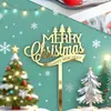 Decoração de Bolo de Natal Estilo Ins Transfronteiriço Feliz Natal Decoração de Bolo Acrílica de Natal Inserção para Bolo de Natal