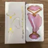 Rodillo Doble Cabeza Gua Sha Masajeador de Cuarzo Rosa en Forma de Corazón Oro Rosa Lifting Facial Belleza Facial Rodillo Doble Cabeza