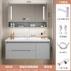 Nuevo Estilo Panel de Puerta de Roble Mesa de Lavado Combinación Lavabo Lavabo para Baño Crema Gabinete de Baño Integrado Lavabo
