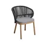 Mesa y sillas de patio para exteriores, mesa redonda grande para uso en exteriores, mesa de losa de roca, sillas de ratán, juego de mesa y sillas de comedor de ocio para patio de villa
