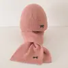 Conjunto de Gorro y Bufanda para Niños Invierno Engrosado Cálido Lana Tejido Estilo Coreano Bufanda de Estilo Conjunto de Dos Piezas Moderno
