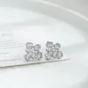Nuevos Pendientes de Botón de Circonia Forma de Gota de Agua para Mujer Exquisitos Modernos de Moda Versátiles Accesorios para Orejas Pasadores de Plata 925
