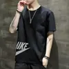 Camiseta de Manga Corta para Hombre 2026 Nueva Ajustada Versátil Superior Estilo Coreano Juvenil Camiseta Básica Camiseta Estampada de Moda
