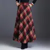 Falda de Lana a Cuadros Nueva de Longitud Media Otoño/Invierno 2026 Corte Ajustado Cintura Alta Falda de Línea A Acampanada