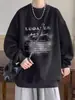 Sudadera Pesada Estilo Retro Americano para Hombre Estilo Hong Kong Nueva Holgada Cuello Redondo Forro Polar Manga Larga Tallas Grandes Ropa Marca de Moda Chaqueta