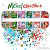 Venta al por mayor transfronteriza Lentejuelas de Navidad Arcilla Polimérica Suave Papá Noel Árbol de Navidad Copo de Nieve Slime Pegamento Crema Accesorios para Arte de Uñas
