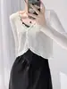 Cardigã fino feminino, adequado para usar sobre um vestido de alcinha, tricô de verão, xale, capa de seda gelada, jaqueta estilo fada