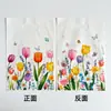 Sacola de Presente Estilo Floral Fresco, Sacola Tote Plástica com Estampa de Tulipa e Borboleta, Sacola de Embalagem para Armazenamento de Lanches Atacado