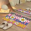 Alfombra de Piso de Cachemira Imitación Estilo Ins de Dibujos Animados Transfronterizo con Cara Sonriente para Hogar, Baño, Absorbente de Agua, Antideslizante, Alfombrilla para Pies, Alfombrilla de Entrada para Baño