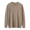 Suéter 100% cachemira pura Bai Cai Rong, ligero y lujoso para hombre, suave y cómodo, nuevo estilo otoño/invierno, suéter de punto de cuello medio, casual y sencillo