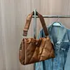 Bolsa de Plumas para Mujer Otoño e Invierno 2025 Nueva Tendencia Coreana Acolchada Cuadrada Pequeña Bolso Versátil de Gran Capacidad para Hombro Cruzado