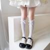 [Fábrica Súper] Calcetines de Malla Delgados de Verano para Niña con Lazo Lolita Orejas Calcetines Largos de Barril de Princesa