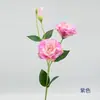 Flores artificiais, flores falsas, decoração suave para sala de estar, lisianthus de 3 cabeças em haste única, arranjo floral para casamento e hotel, decoração de parede de fundo