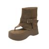 Sandalias de Tira Gruesa con Plataforma para Aumentar la Altura para Mujer 2025 Nuevas Botas de Verano Botas de Vaquero Occidental Chanclas Botines