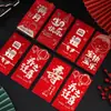 Envelopes vermelhos estilo chinês (lai see) para aniversários de crianças, celebrações de lua cheia, festas de inauguração, desejos de aniversário, presentes em dinheiro e lembrancinhas; versão com acabamento fosco.