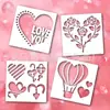 Amazon Día de San Valentín Plantilla Hueca en Forma de Corazón Graffiti Hecho a Mano Tabla para Pintar con Spray DIY Herramienta Auxiliar para Pintar Mascotas