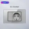 Teclado de piano tipo 118 gris vidrio templado una o dos tomas de interruptor 20A calibre americano británico europeo toma universal