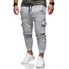 Pantalones Deportivos Casuales de Moda para Hombre con Cordón Elástico y Múltiples Bolsillos