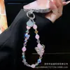 Nueva Cadena de Teléfono Móvil de Aleación con Circonita de Mariposa, Cadena Colgante Corta de Cuentas para Muñeca, Cuerda Colgante para Funda de Teléfono Móvil, Llavero de Coche