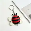 Chaveiro Abelha 3D Multicamadas PU Fofo Trabalhadora Pingente de Couro Pingente de Bolsa Acessórios Cores Misturadas Atacado