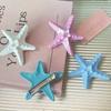 Horquilla de estrella de mar azul de blogger ins de Corea del Sur, dulce y con viento fresco, vacaciones junto al mar, pico de pato para flequillo lateral, tocado, accesorios para el cabello