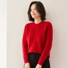 Suéter de Cashmere Espesso com Gola Redonda e Trançado de Três Fios para Mulheres 2025 Outono e Inverno Macio e Solto Estilo Preguiçoso Suéter para Usar por Baixo