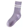 Meias de Yoga Terry Espessas Antiderrapantes de Silicone Meias Femininas de Meia Panturrilha Algodão Fitness Indoor Pilates Meias Esportivas Meias de Chão