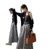 Falda Nueva de Gran Tamaño que Cubre la Cadera Otoño e Invierno Falda Corta para Gorditas Cintura Alta Aspecto Adelgazante Estilo Preppy Petite Falda Plisada de Corte A