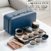 Juego de Té de Viaje para Exterior Traje Tetera de Cerámica Juego de Té Kung Fu Portátil Actividades de Negocios Regalo de Alta Gama