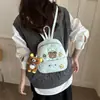 Mochila de oso con lunares verde menta linda y fresca estilo coreano, alto valor estético, gran capacidad, adecuada para ir al trabajo