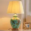 Luminária de Mesa Cerâmica Quarto Luminária de Cabeceira Sala de Estar Estilo Retro Americano Novo Estilo Chinês Europeu Pastoral Quente Criativa Iluminação com Controle Remoto