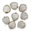 Venta caliente transfronteriza piedra natural ágata piedra de cristal rosa collar con colgante de amor bordeado colgante de corazón de melocotón accesorios de bricolaje