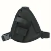 Bolsa de peito triangular preta para walkie-talkie masculina em estoque transfronteiriça, bolsa mensageiro multifuncional e conveniente para esportes ao ar livre