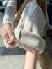 Un Par de Pantalones de Lana Rectos de Pierna Ancha de Cintura Alta, Suaves y Cerosos para Mujer en Otoño e Invierno, de Terciopelo Engrosado y Aspecto Adelgazante, Pantalones Casuales con Botón de Concha