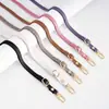 Alça longa de couro PU para crossbody atacado, personalizada de fábrica, com padrão lichia, cordão longo e fivela de metal - Acessório de cordão para capa de celular