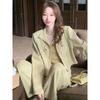 NUNBAI Xiaoxiang Estilo terno Calças Conjunto de duas peças Feminino Primavera e Outono Nova Internet Celebrant Casual Calças de perna larga Conjunto de duas peças