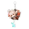 Genshin Impact Juego Anime Llavero Acrílico Raiden Shogun Zhongli Ganyu Klee Scaramouche Merchandising Anime Dibujos Animados