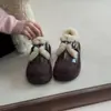 Botas de Neve Pelúcia Retrô para Mulheres, Solas Grossas, Pelúcia, Costura Versátil, Fivelas de Camurça, Birkenstocks Peludos