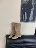 Botas altas de ante estilo coreano con patchwork, punta fina y cordones para mujer, nuevo modelo otoño e invierno 2026, botas de moda Maillard que aumentan la altura y estilizan.