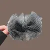 Pinza Retorcida de Gasa Burbuja Fresca a Cuadros Azules Estilo Coreano con Pinza Banana para Cola de Caballo Alta para Mujeres, Pinza para Cabello Semi-Recogido, Pinza de Garra