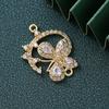 Europeo y Americano Transfronterizo Micro-Incrustado DIY Colgante Amuleto en Forma de Corazón Joyería Pulsera Pendientes Ojos de Ángel Accesorios de Cobre Adornos